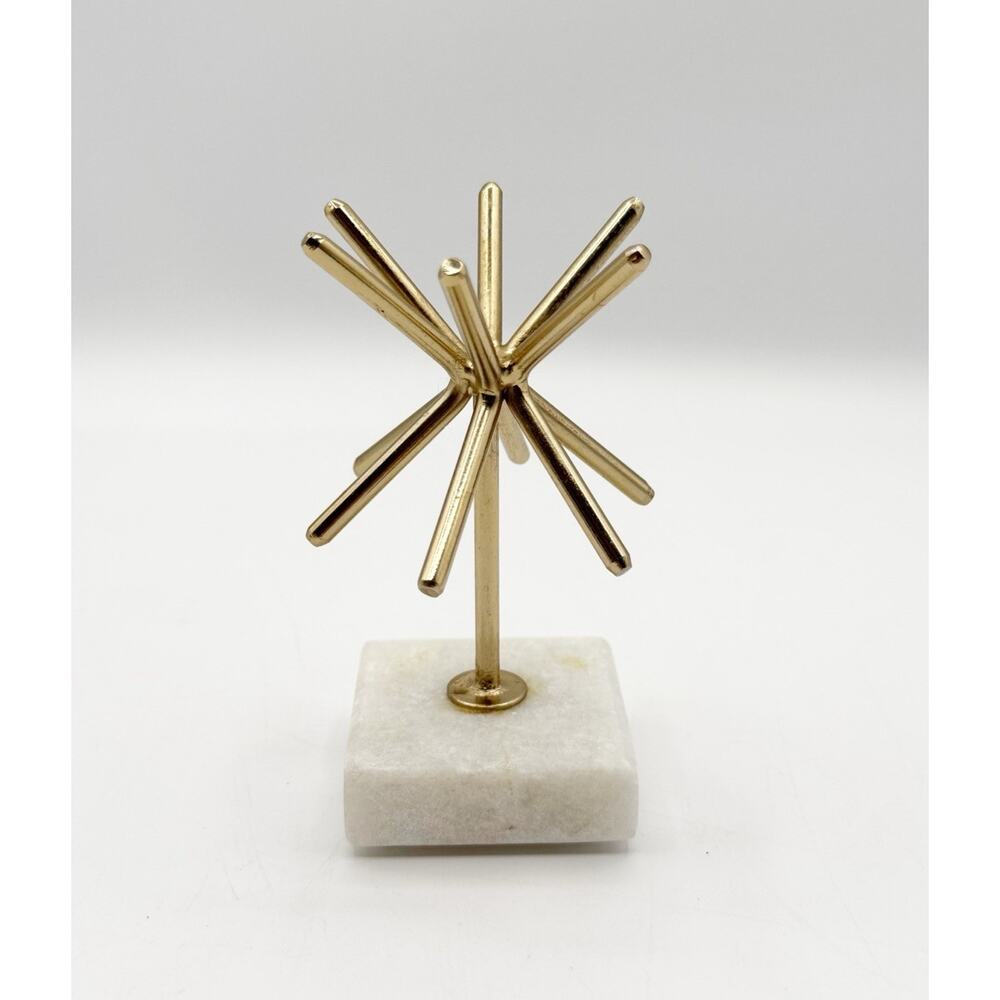 West Emory Starburst Gold Marble Ring Holder Decor Retro Brass Atomic MCM READ